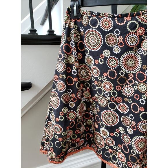 Talbots A-Line Skirt Womens Size 2 Petites Black Geometric Stretch Cotton Sequin - Picture 4 of 11